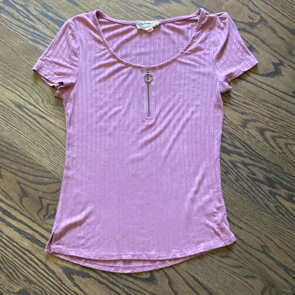 Pink Republic Pink Zip Up Tee